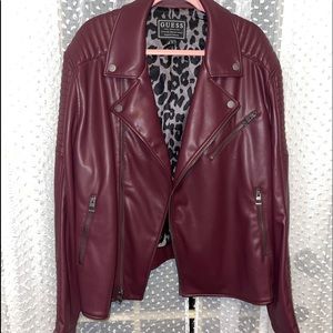 Guess wine color Faux leather jacket XXL